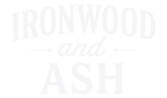 Ironwood & Ash white font logo – modern grooming with a vintage soul